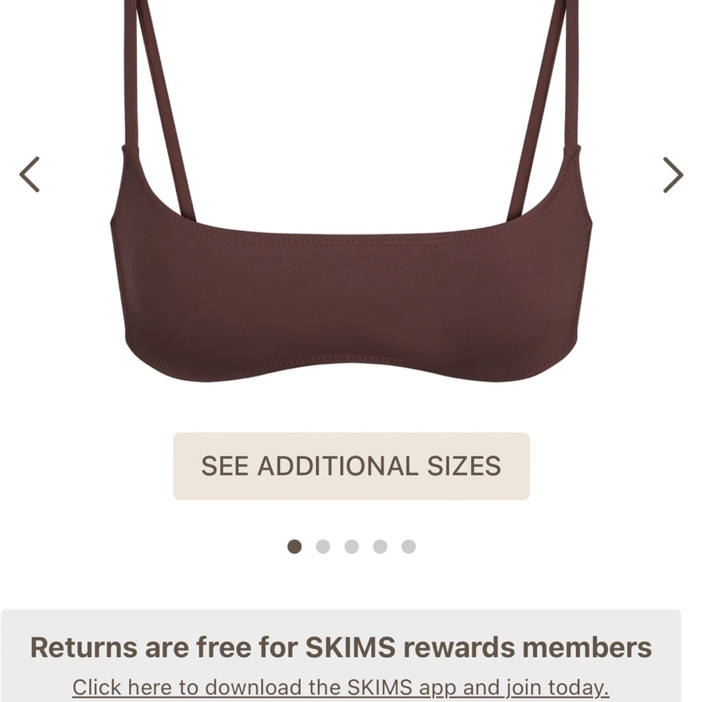 Brand new Skims bikini top XS